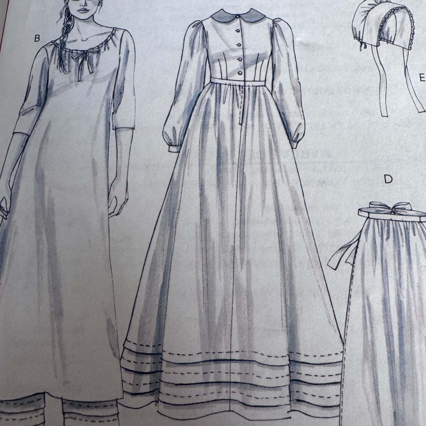McCalls Sewing Pattern M4548 Prairie Dress Bonnet Early American Costume Uncut 14-20 Colonial