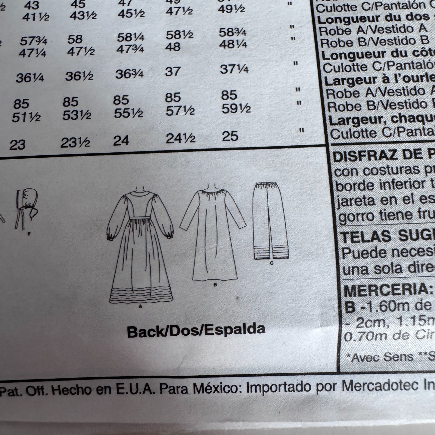 McCalls Sewing Pattern M4548 Prairie Dress Bonnet Early American Costume Uncut 14-20 Colonial