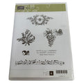 Stampin Up Natures Pace Clear Mount Rubber Stamps Grapes Music Border Bee Set 6