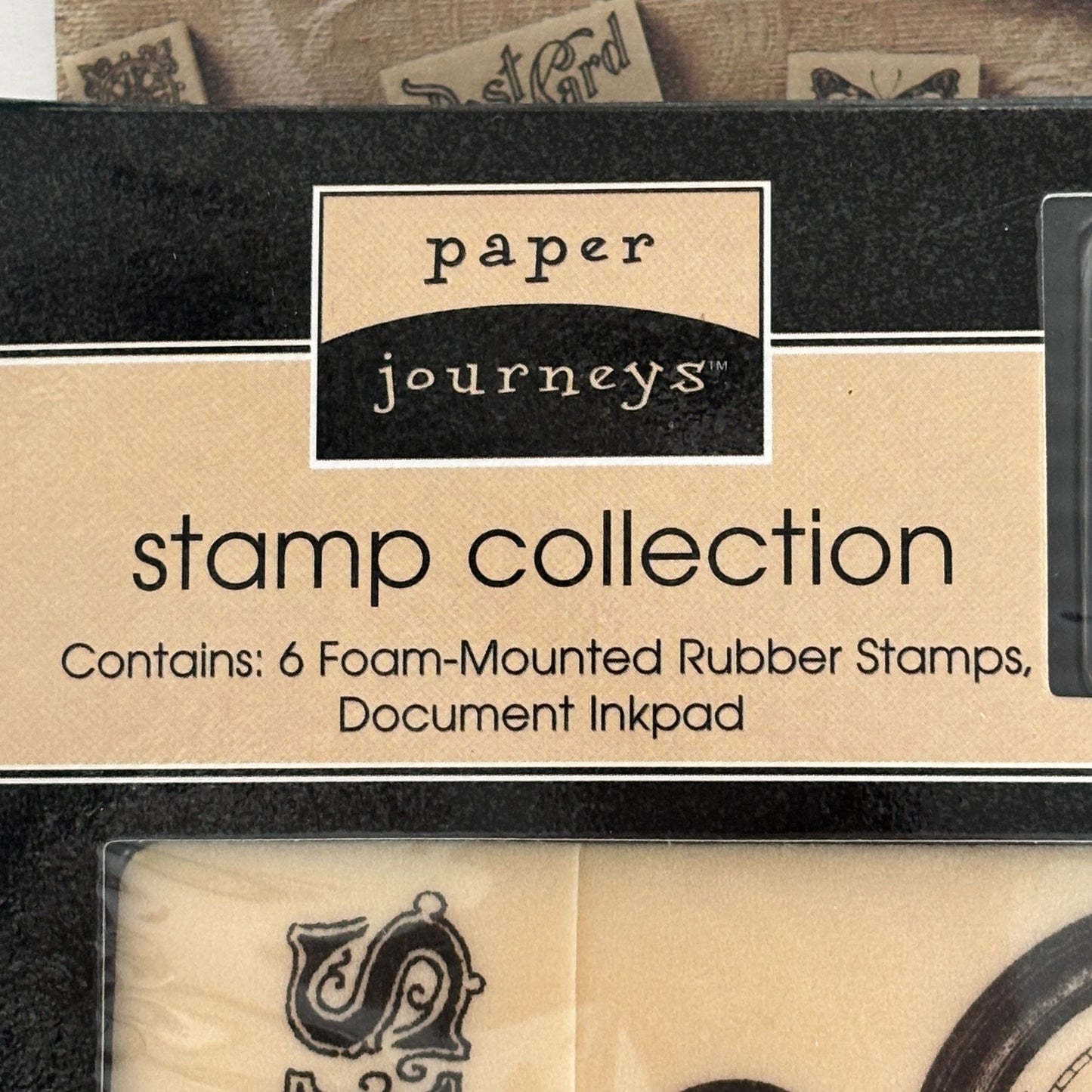Paper Journeys Foam Mounted Rubber Stamp Set Vintage Travel Paris London Clock Ephemera Compass