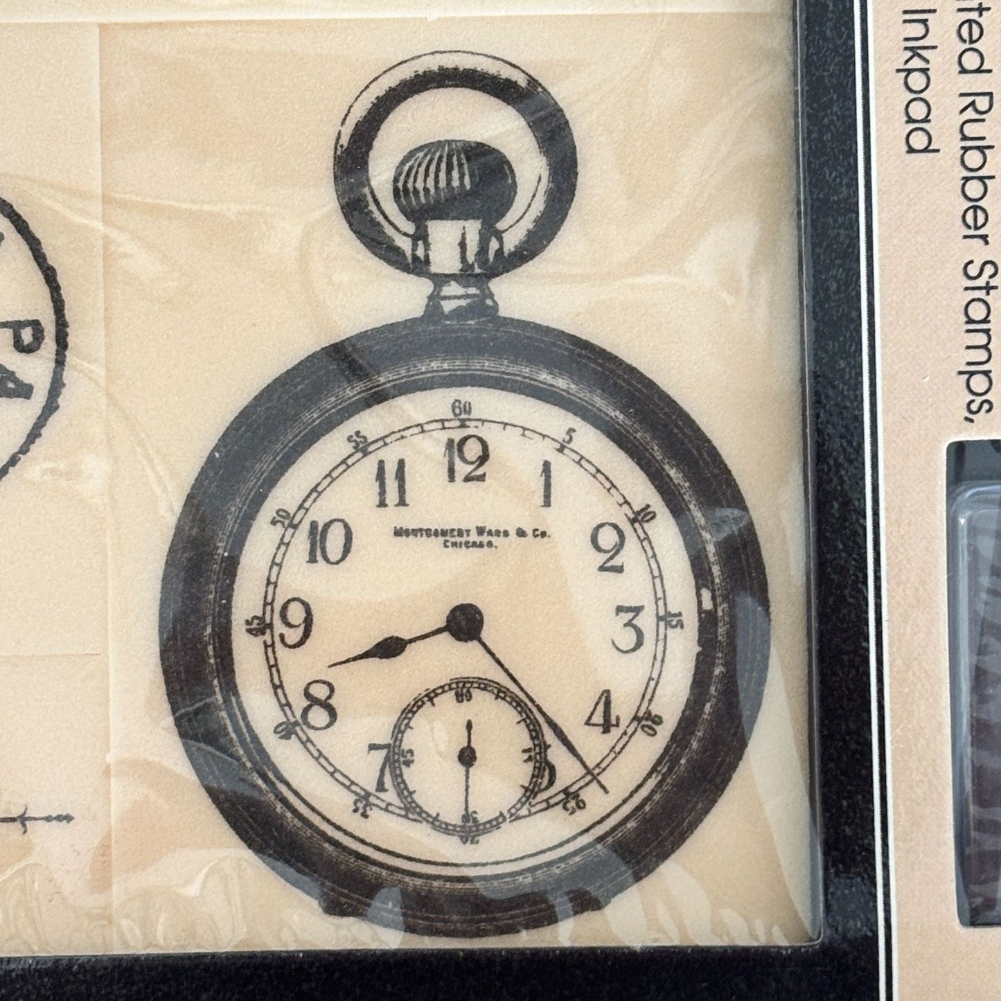 Paper Journeys Foam Mounted Rubber Stamp Set Vintage Travel Paris London Clock Ephemera Compass