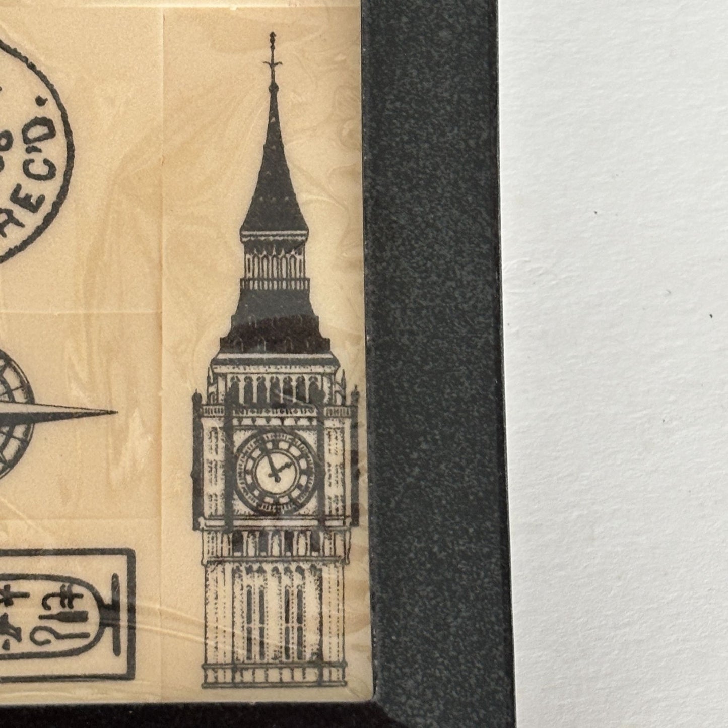Paper Journeys Foam Mounted Rubber Stamp Set Vintage Travel Paris London Clock Ephemera Compass