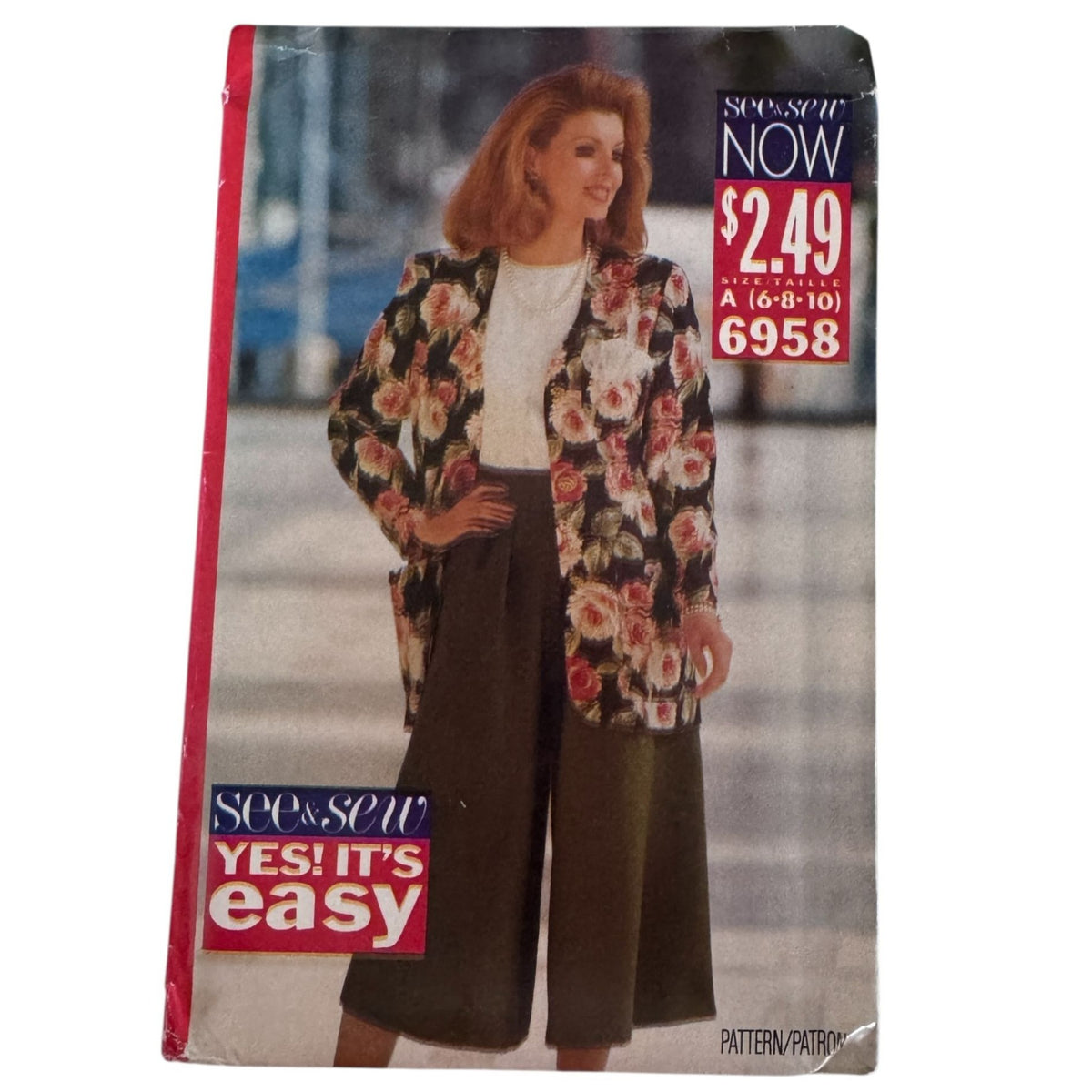 Butterick Sewing Pattern 6958 Work Jacket Split Skirt Top 6-10 90s Minimalist Outfit Uncut
