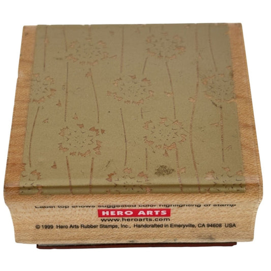 Hero Arts Rubber Stamp Textiles Four Square Poetic Prints Flowers Wood Mounted