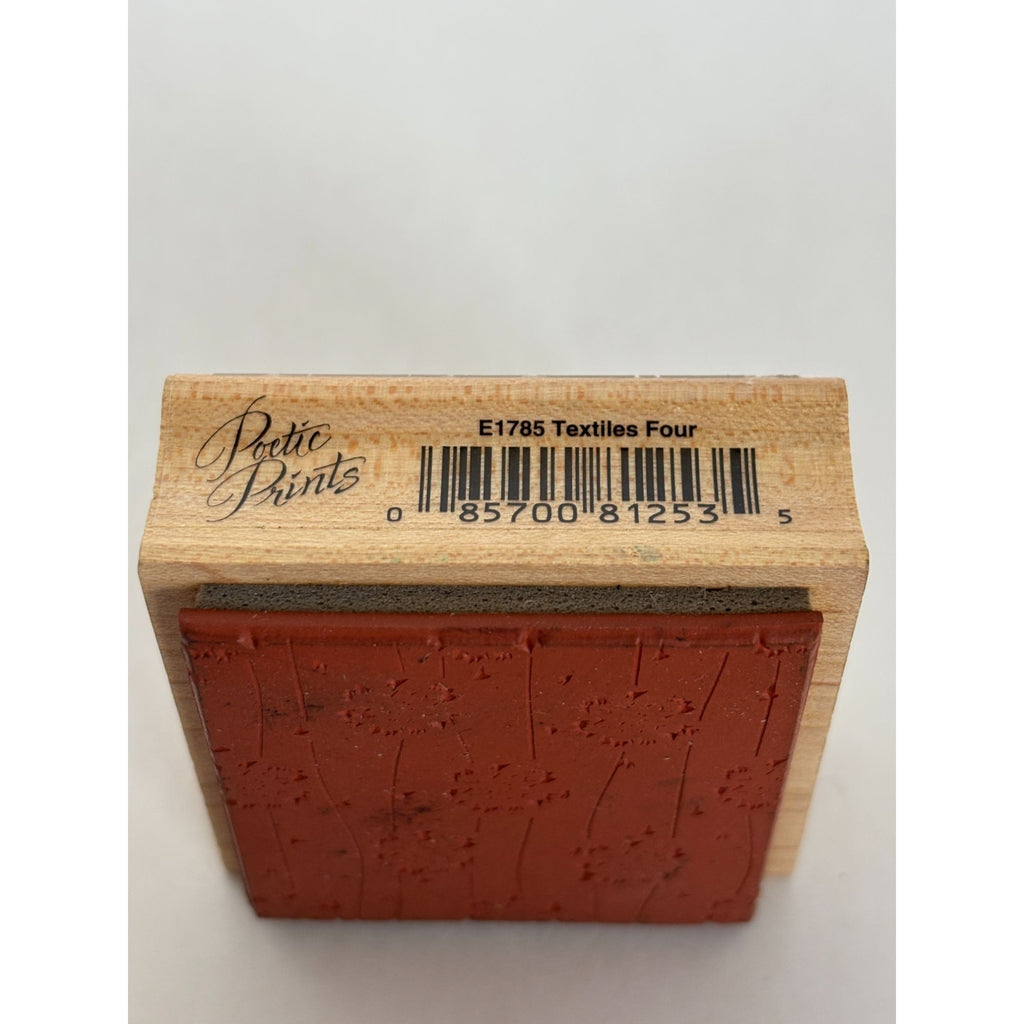 Hero Arts Rubber Stamp Textiles Four Square Poetic Prints Flowers Wood Mounted