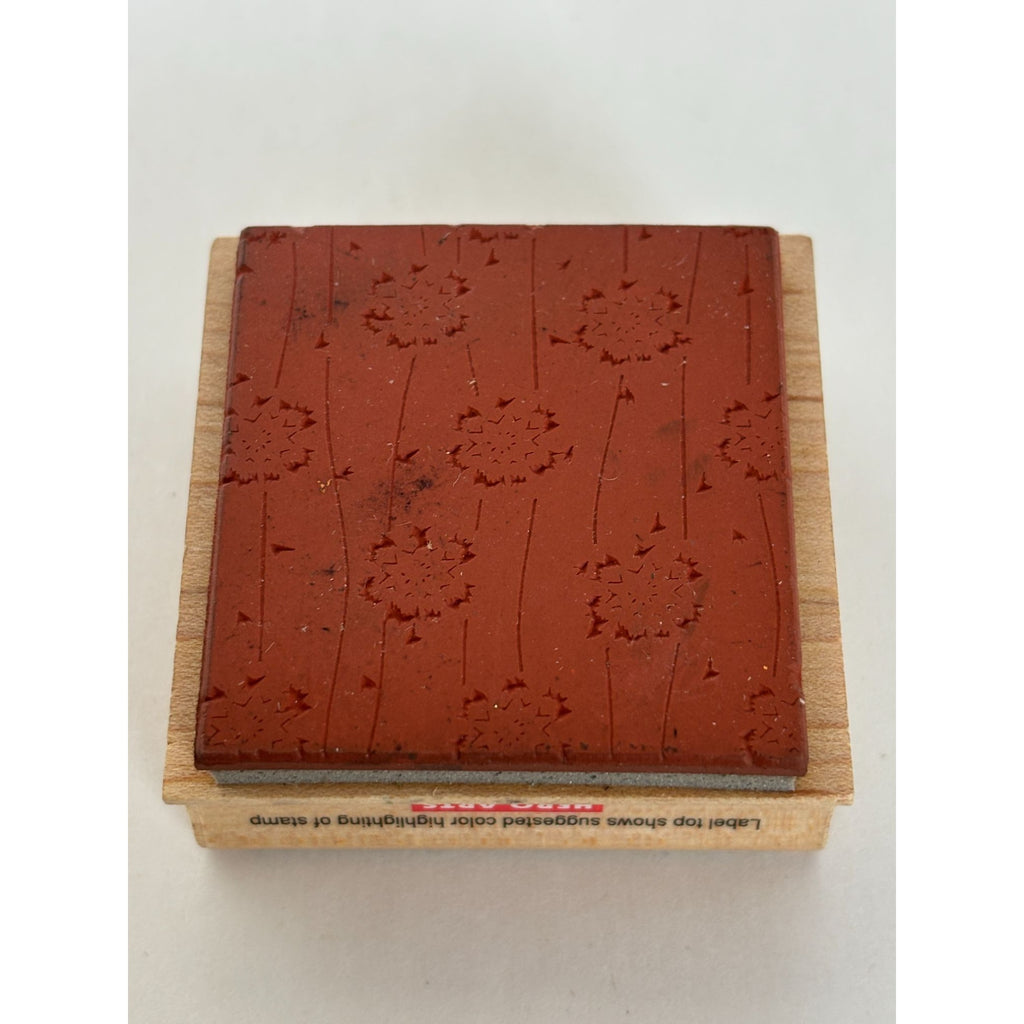 Hero Arts Rubber Stamp Textiles Four Square Poetic Prints Flowers Wood Mounted