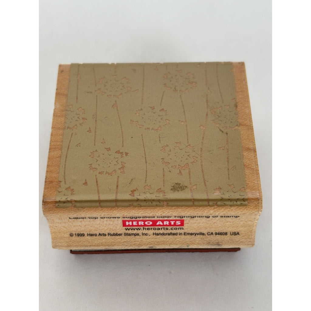 Hero Arts Rubber Stamp Textiles Four Square Poetic Prints Flowers Wood Mounted