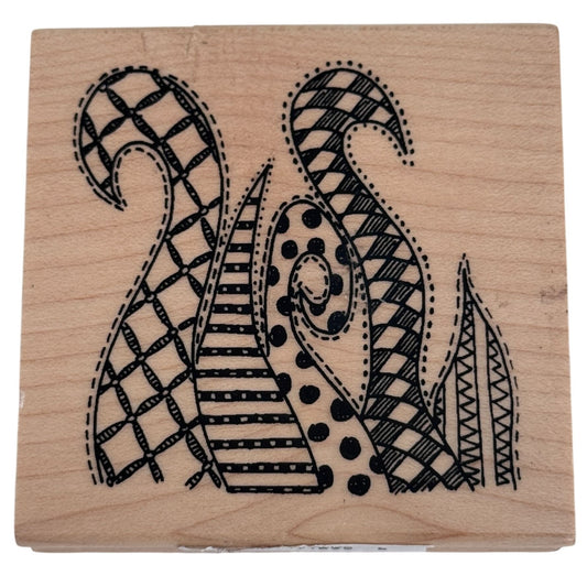Ranger Dylusions Rubber Stamp Doodled Swirls Octopus Tentacles Abstract Lines Whimsical Mixed Media Craft