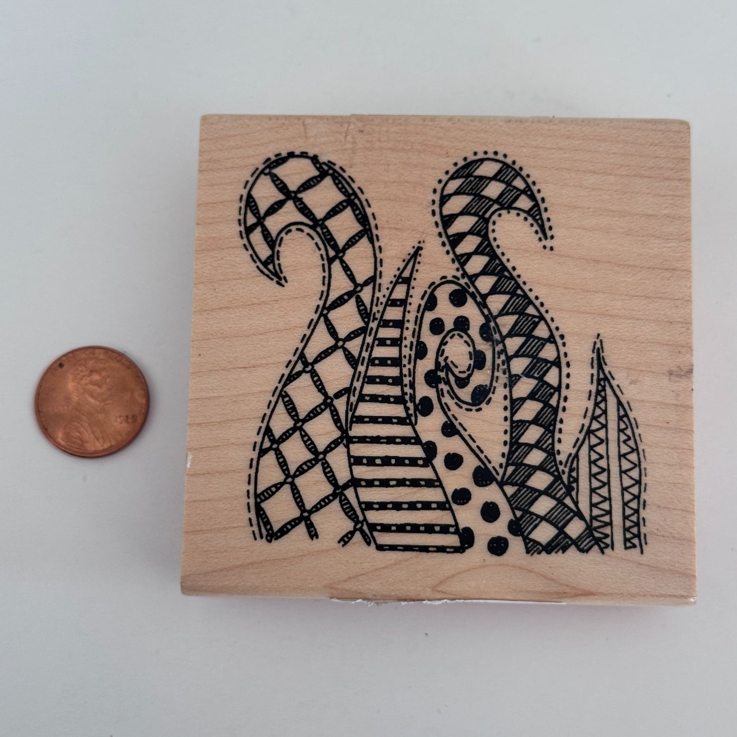 Ranger Dylusions Rubber Stamp Doodled Swirls Octopus Tentacles Abstract Lines Whimsical Mixed Media Craft