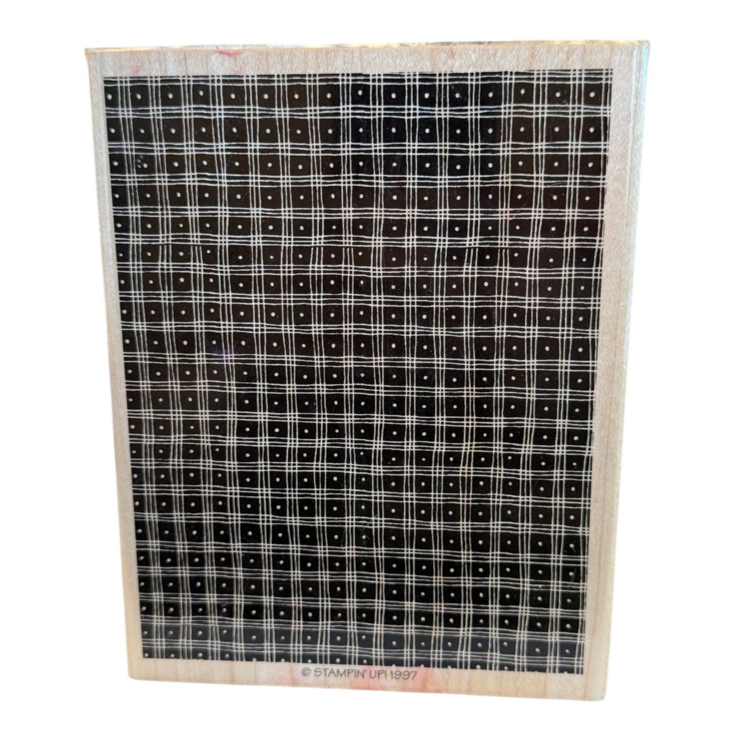 Stampin Up Rubber Stamp Pindot Plaid Background Texture Craft Large Card Making