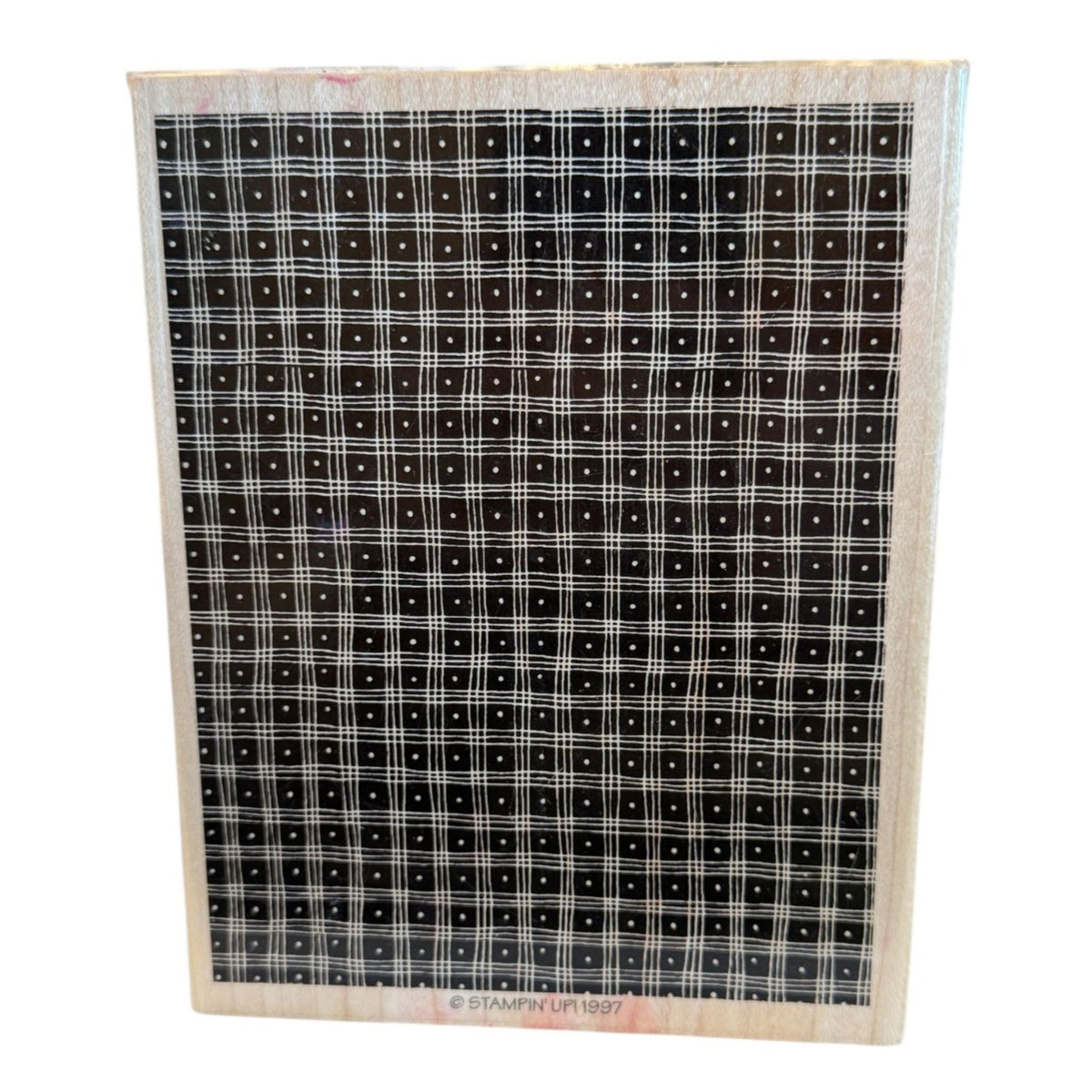 Stampin Up Rubber Stamp Pindot Plaid Background Texture Craft Large Card Making