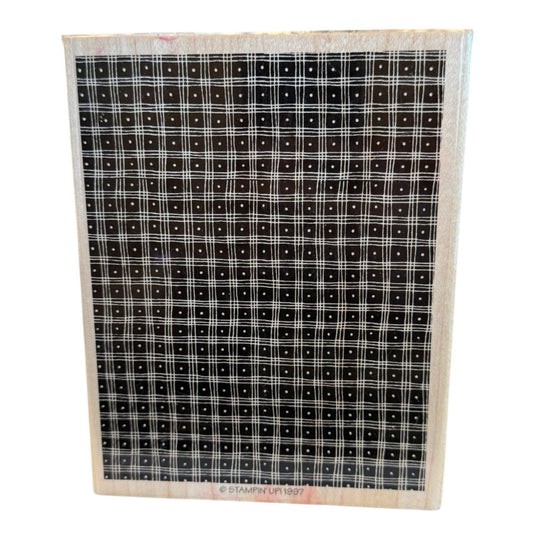 Stampin Up Rubber Stamp Pindot Plaid Background Texture Craft Large Card Making