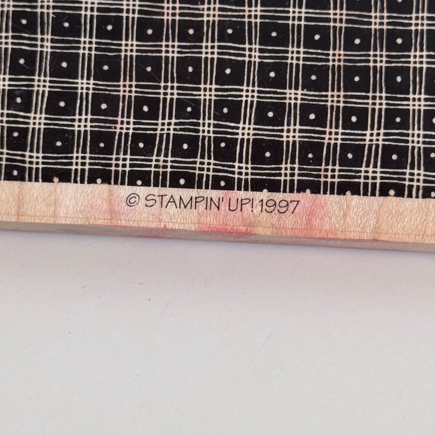 Stampin Up Rubber Stamp Pindot Plaid Background Texture Craft Large Card Making