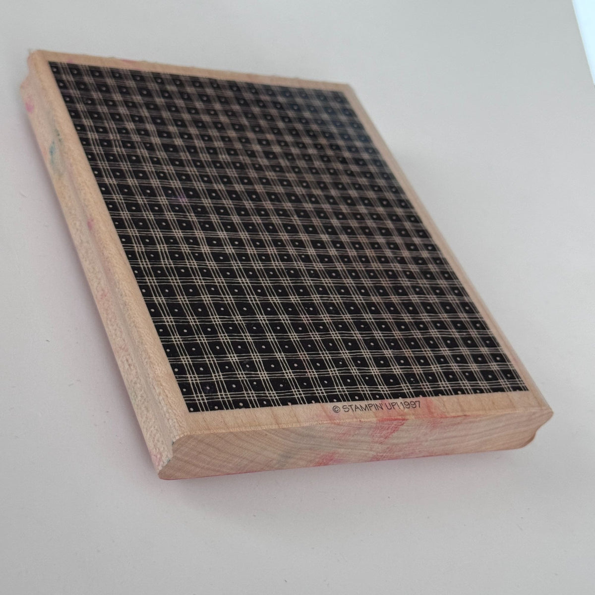 Stampin Up Rubber Stamp Pindot Plaid Background Texture Craft Large Card Making
