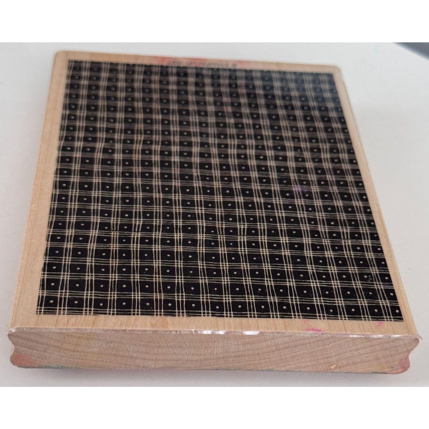 Stampin Up Rubber Stamp Pindot Plaid Background Texture Craft Large Card Making