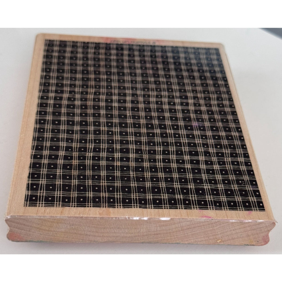 Stampin Up Rubber Stamp Pindot Plaid Background Texture Craft Large Card Making