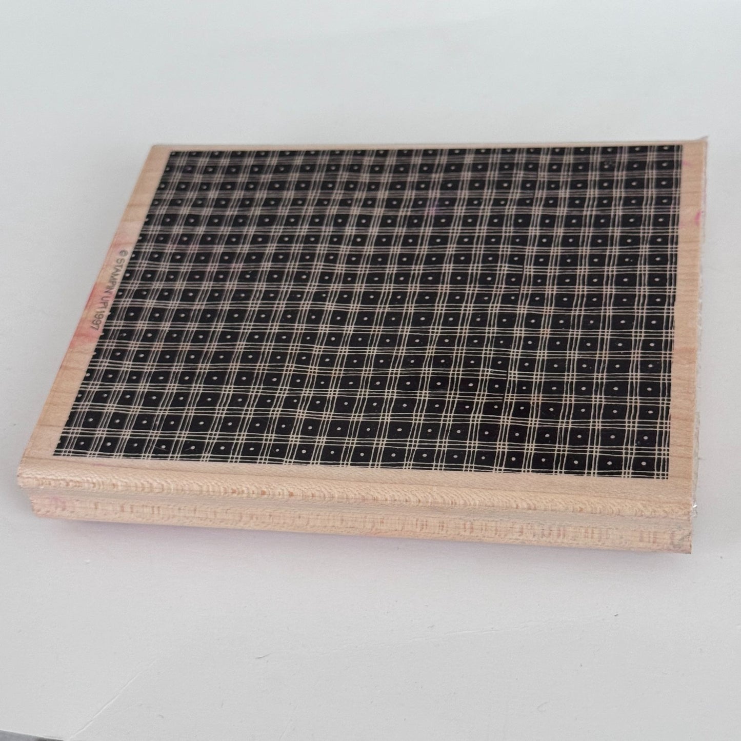 Stampin Up Rubber Stamp Pindot Plaid Background Texture Craft Large Card Making