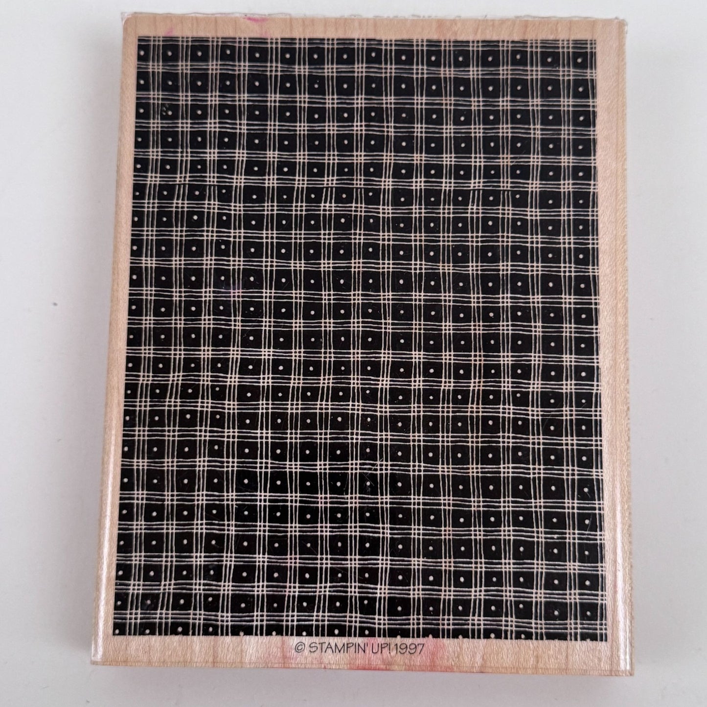 Stampin Up Rubber Stamp Pindot Plaid Background Texture Craft Large Card Making