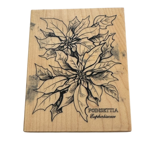 PSX Rubber Stamp Botanical Flowers Poinsettia Christmas Holiday Card Making K784