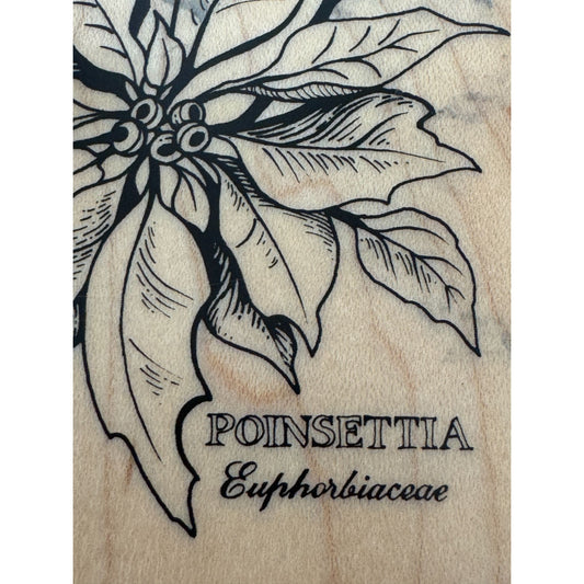 PSX Rubber Stamp Botanical Flowers Poinsettia Christmas Holiday Card Making K784