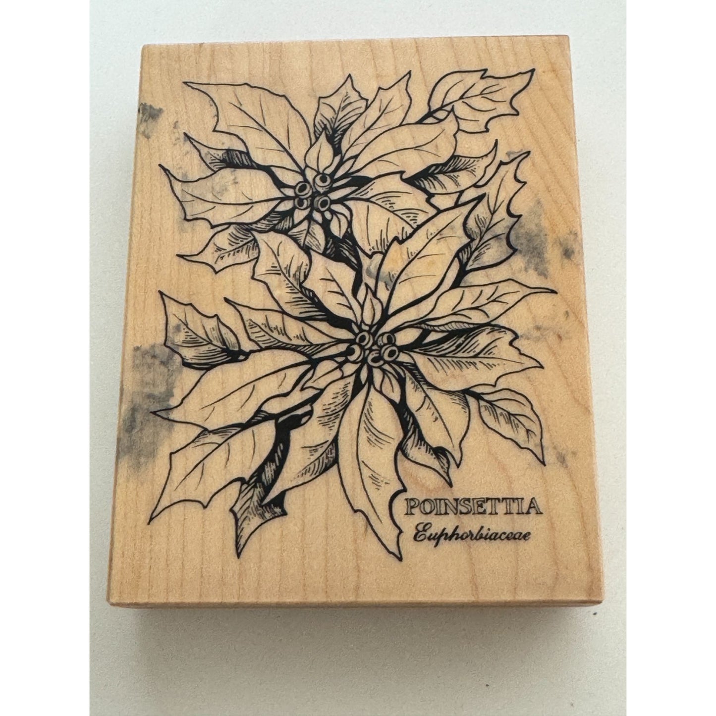 PSX Rubber Stamp Botanical Flowers Poinsettia Christmas Holiday Card Making K784