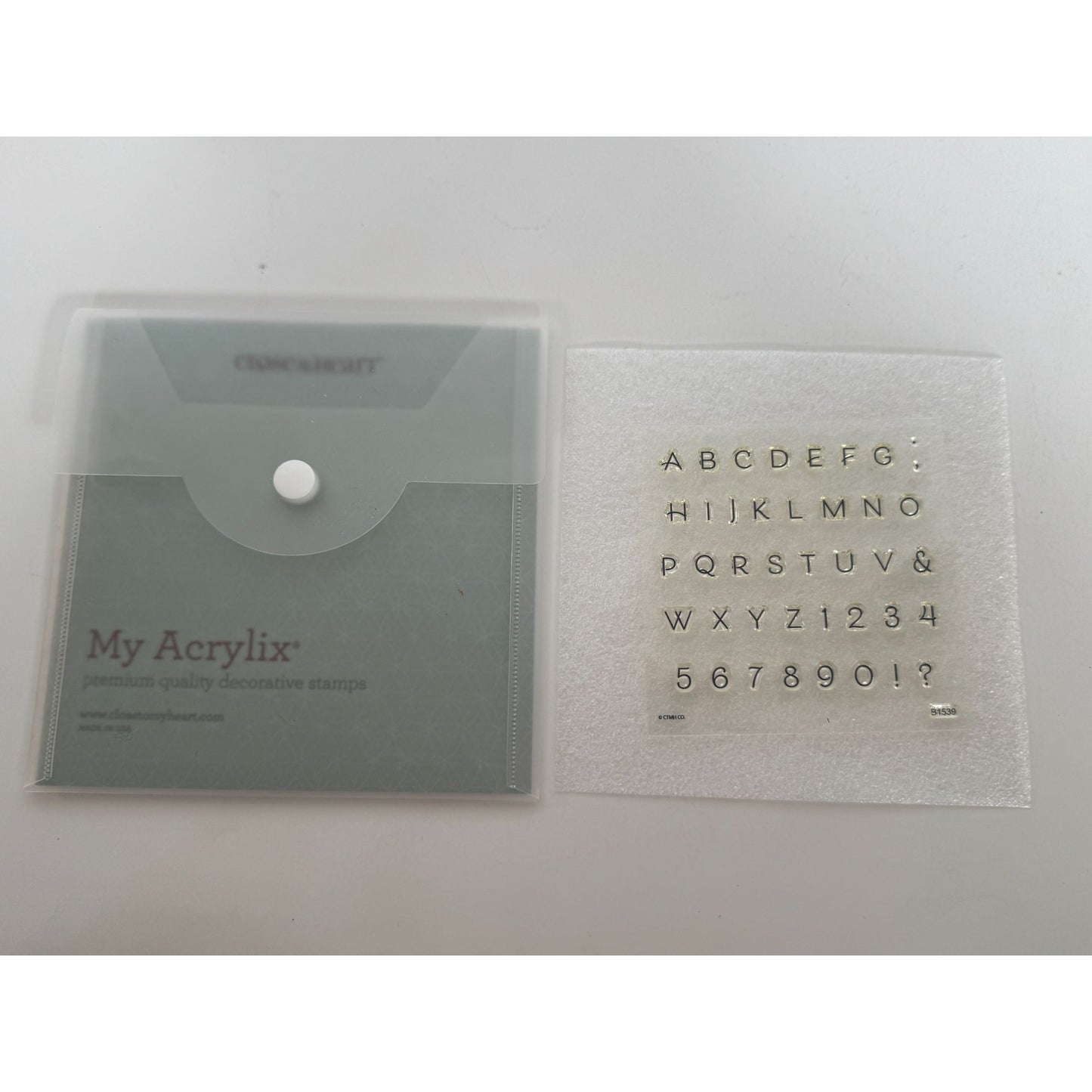 CTMH My Acrylix Acrylic Stamp Set Pen Pal Alphabet Capital Letters Numbers B1539