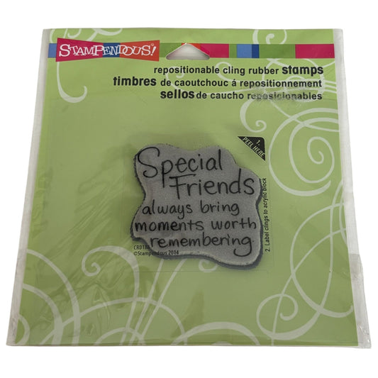 Stampendous Cling Rubber Stamp Special Friends Sentiment Cardmaking Words Paper Crafting Friendship Memories