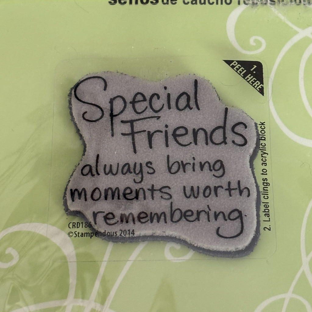 Stampendous Cling Rubber Stamp Special Friends Sentiment Cardmaking Words Paper Crafting Friendship Memories