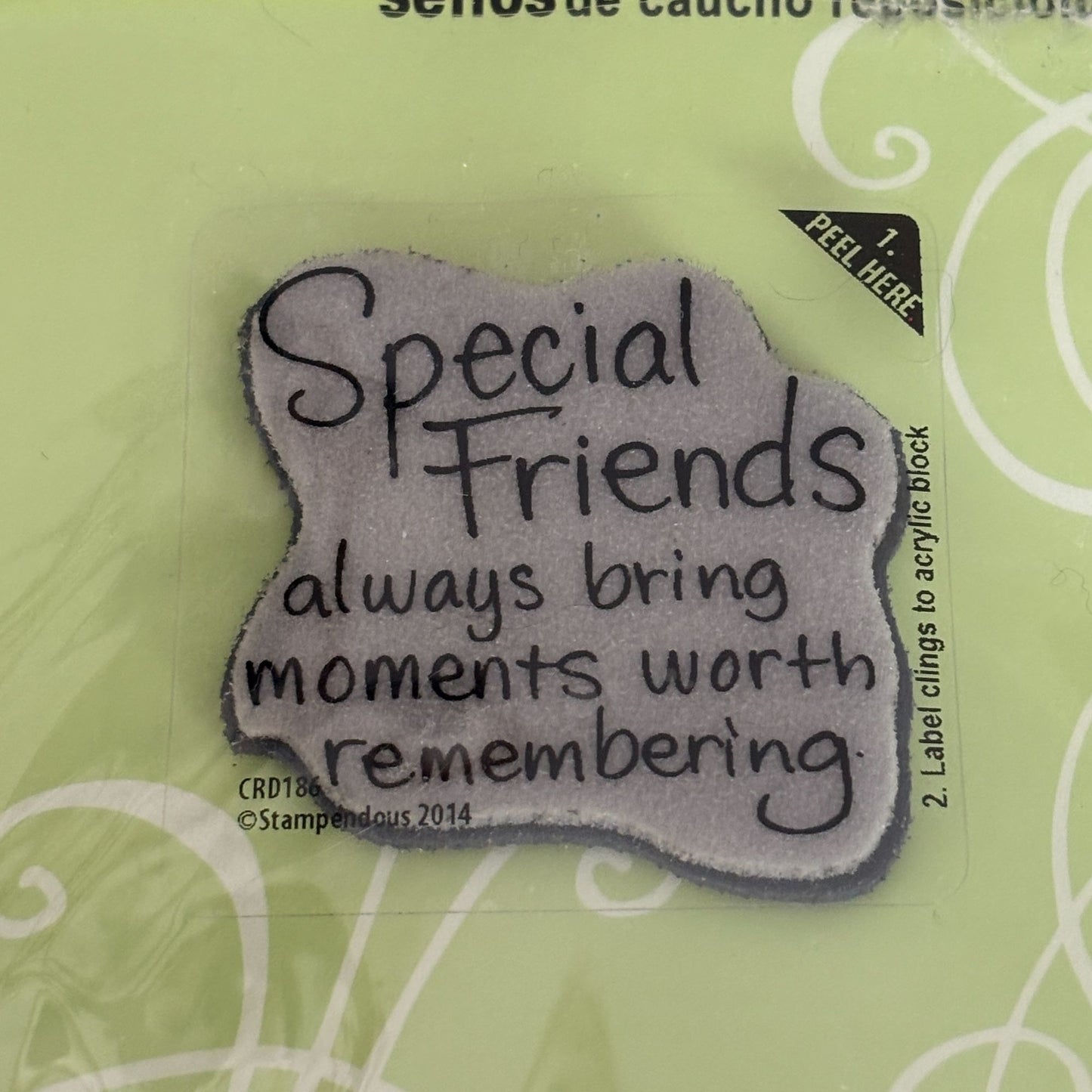 Stampendous Cling Rubber Stamp Special Friends Sentiment Cardmaking Words Paper Crafting Friendship Memories