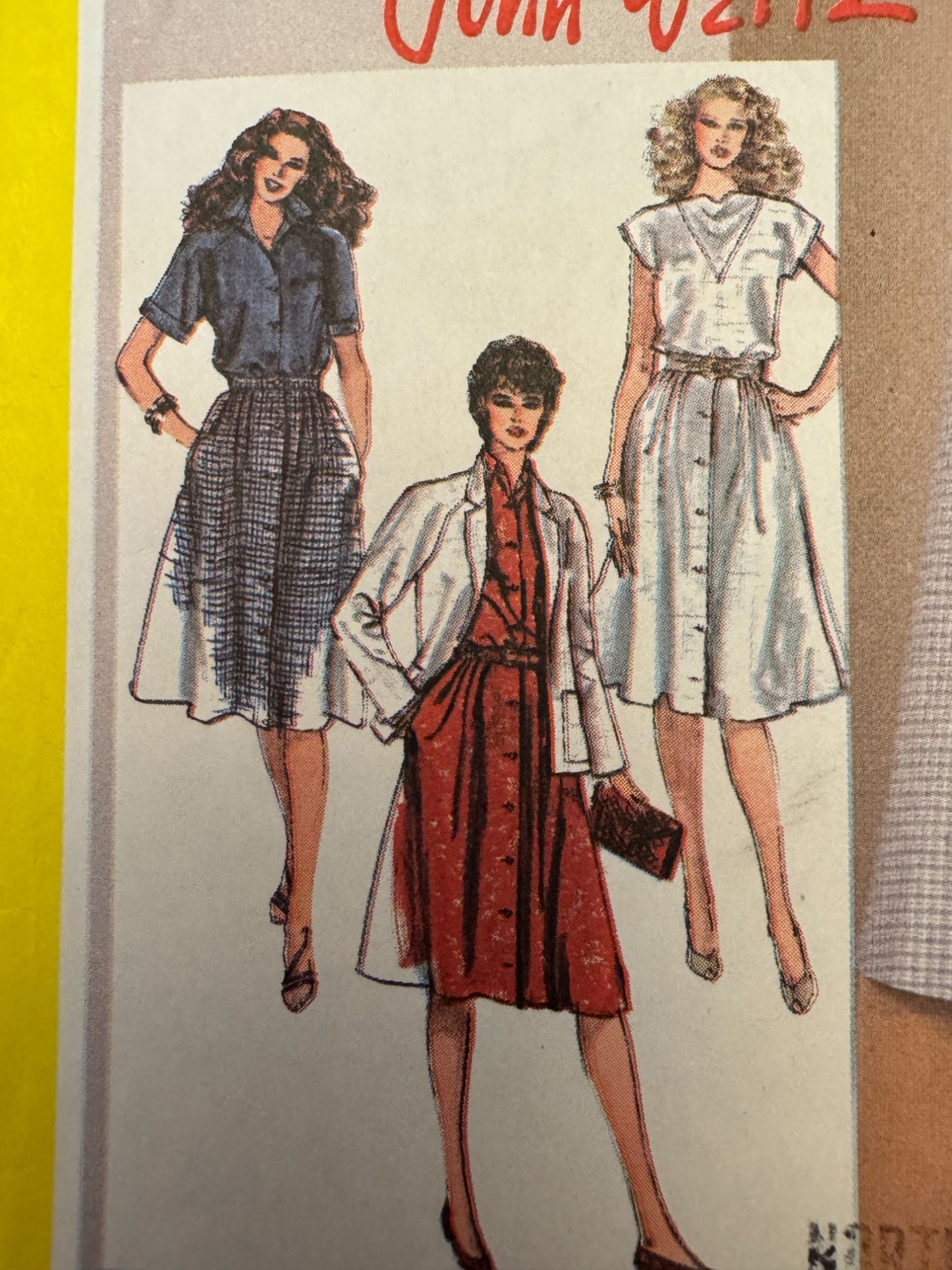Simplicity Sewing Pattern 5438 Top Skirt Jacket Vintage Outfit John Weitz 1980s
