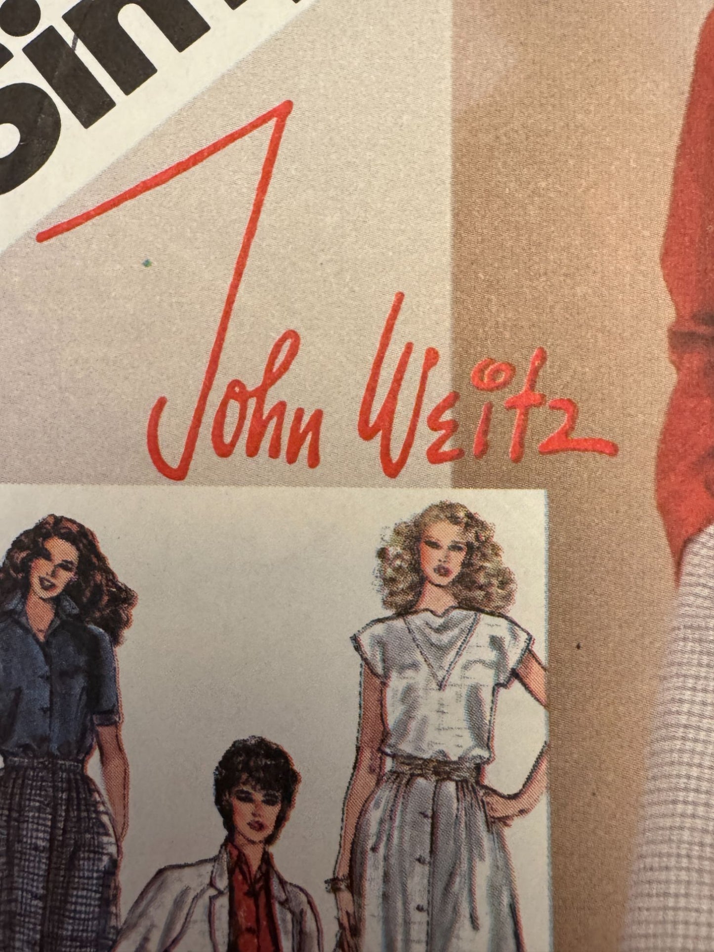 Simplicity Sewing Pattern 5438 Top Skirt Jacket Vintage Outfit John Weitz 1980s