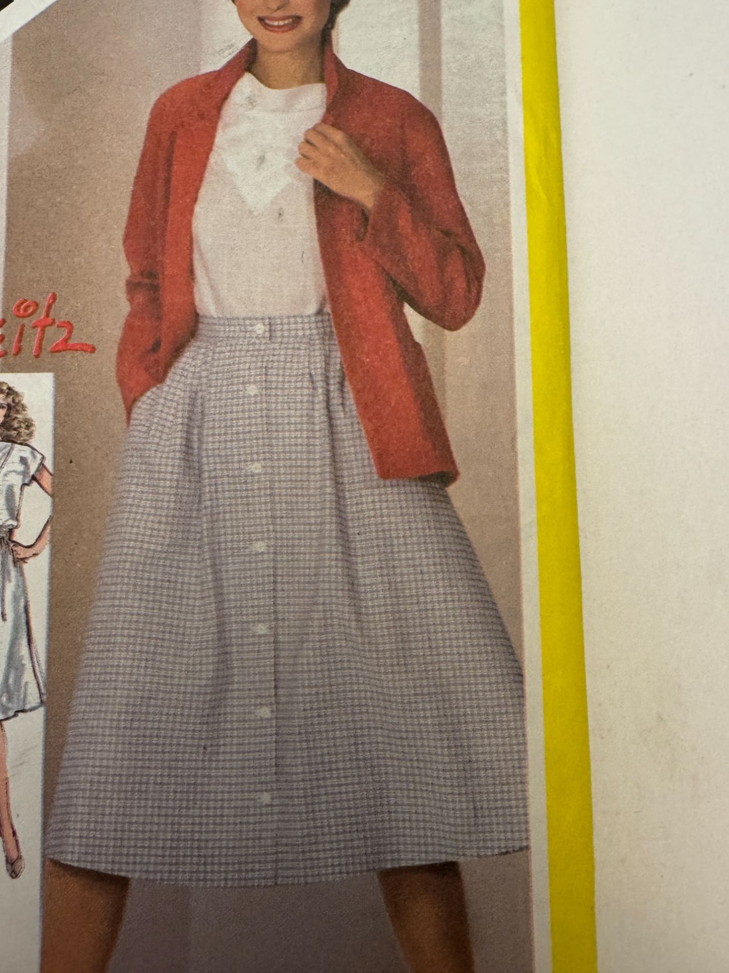 Simplicity Sewing Pattern 5438 Top Skirt Jacket Vintage Outfit John Weitz 1980s