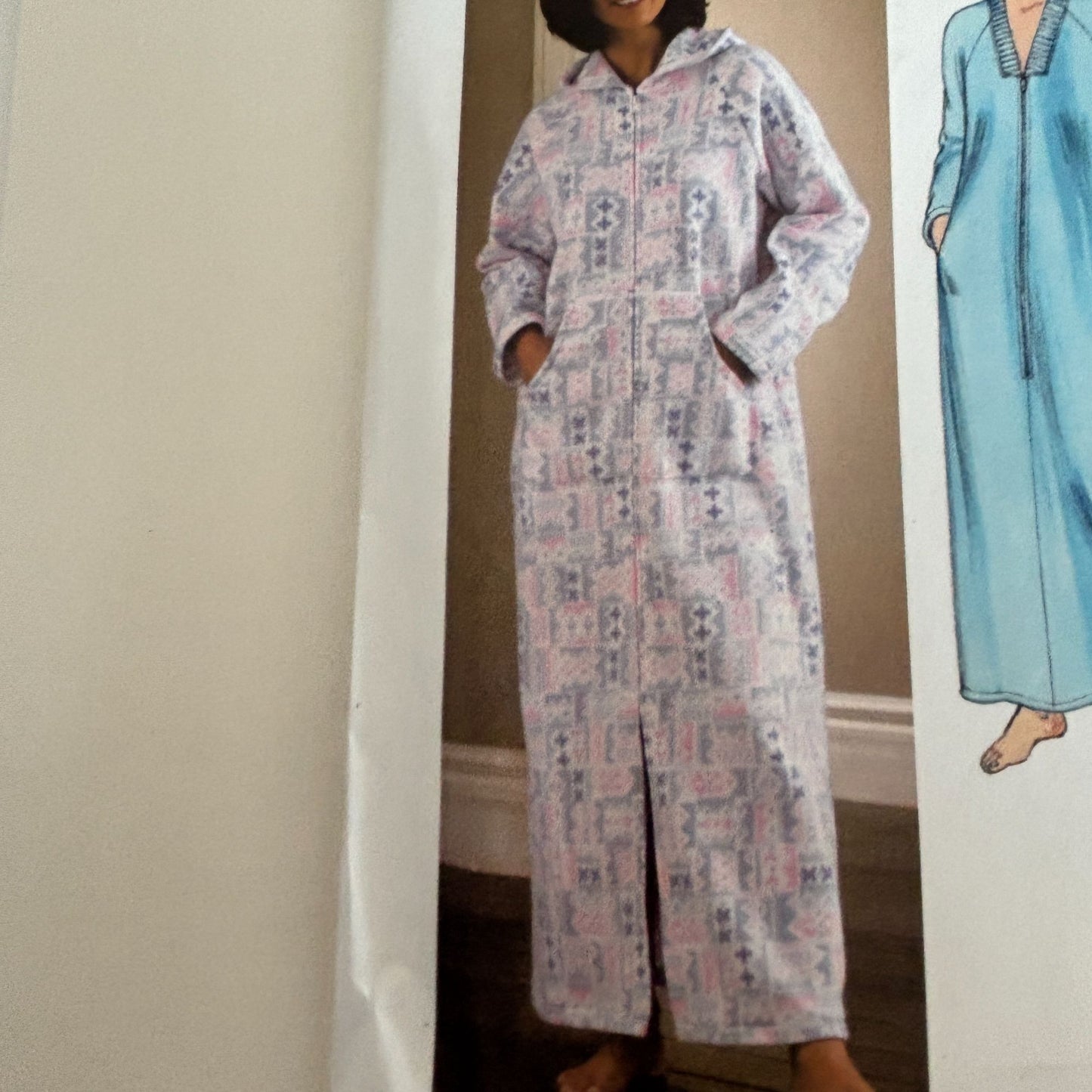Kwik Sew Sewing Pattern K3209 Hooded Robe XS-XL Cozy Lounge Wear Fleece Loungewear Uncut