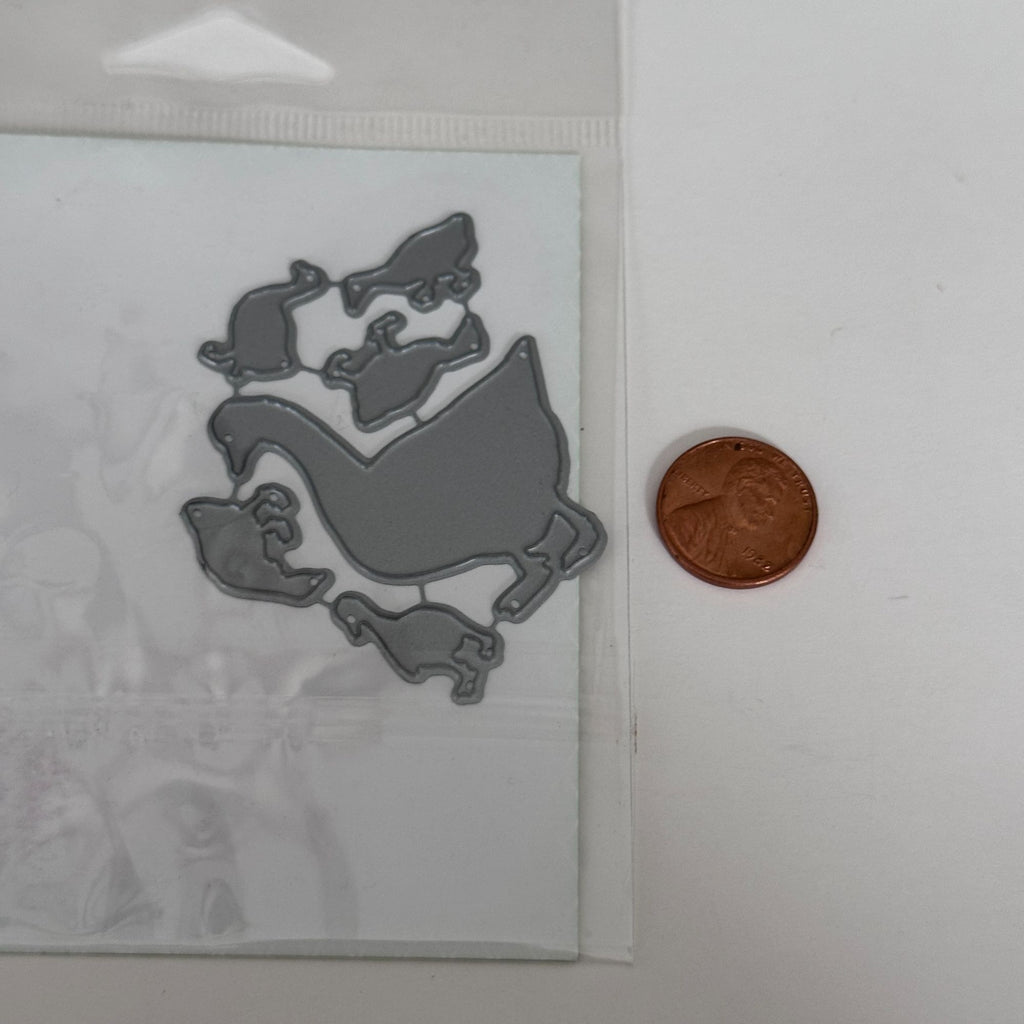 Impression Obsession Die Set Mama Duck Ducklings Easter Spring Craft Cardmaking Metal Farm Animal