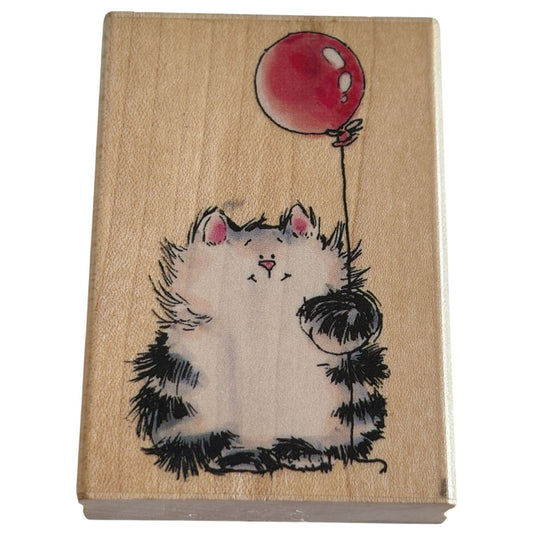 Penny Black Rubber Stamp Cat Balloon Birthday Party Invitation Card Making Craft