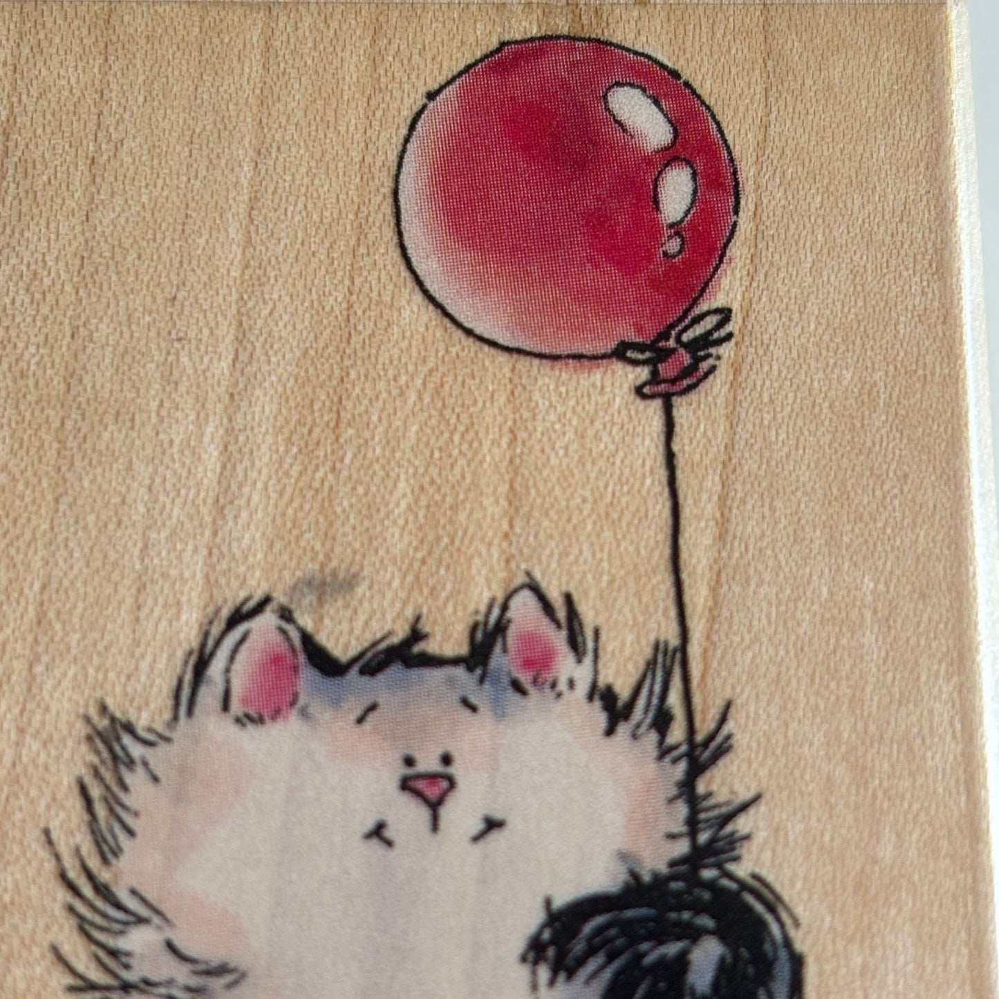 Penny Black Rubber Stamp Cat Balloon Birthday Party Invitation Card Making Craft