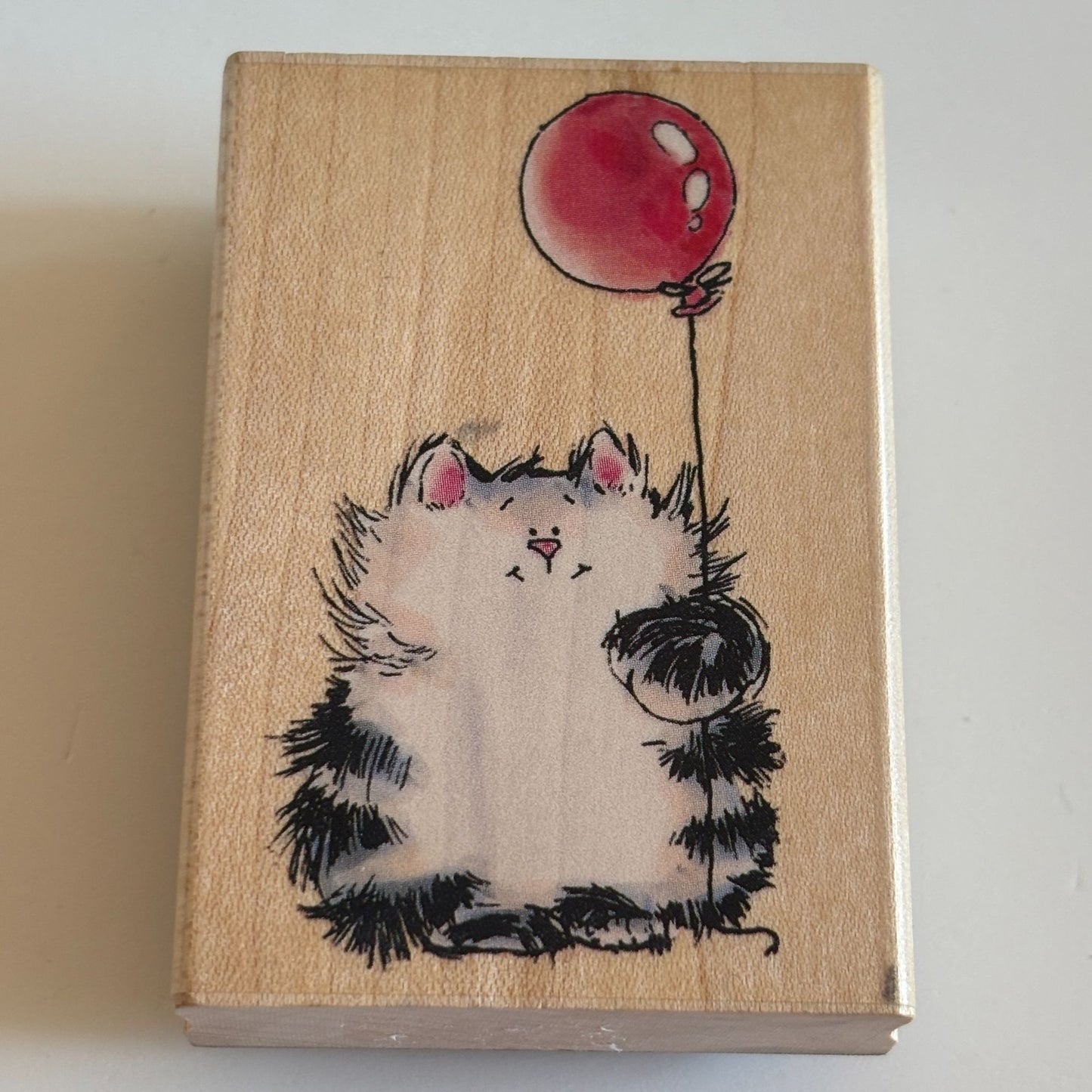 Penny Black Rubber Stamp Cat Balloon Birthday Party Invitation Card Making Craft