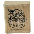 Stampin Up Rubber Stamp Flower Basket Mothers Day Card Making Easter Spring Wood