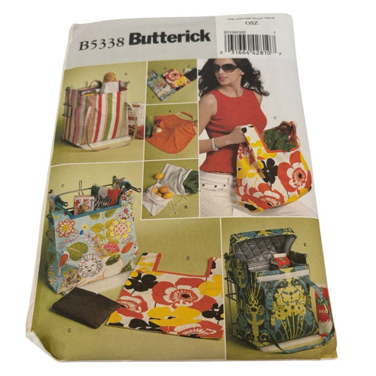 Butterick Sewing Pattern B5338 Lunch Bag Produce Bag Reusable Grocery Bags Uncut