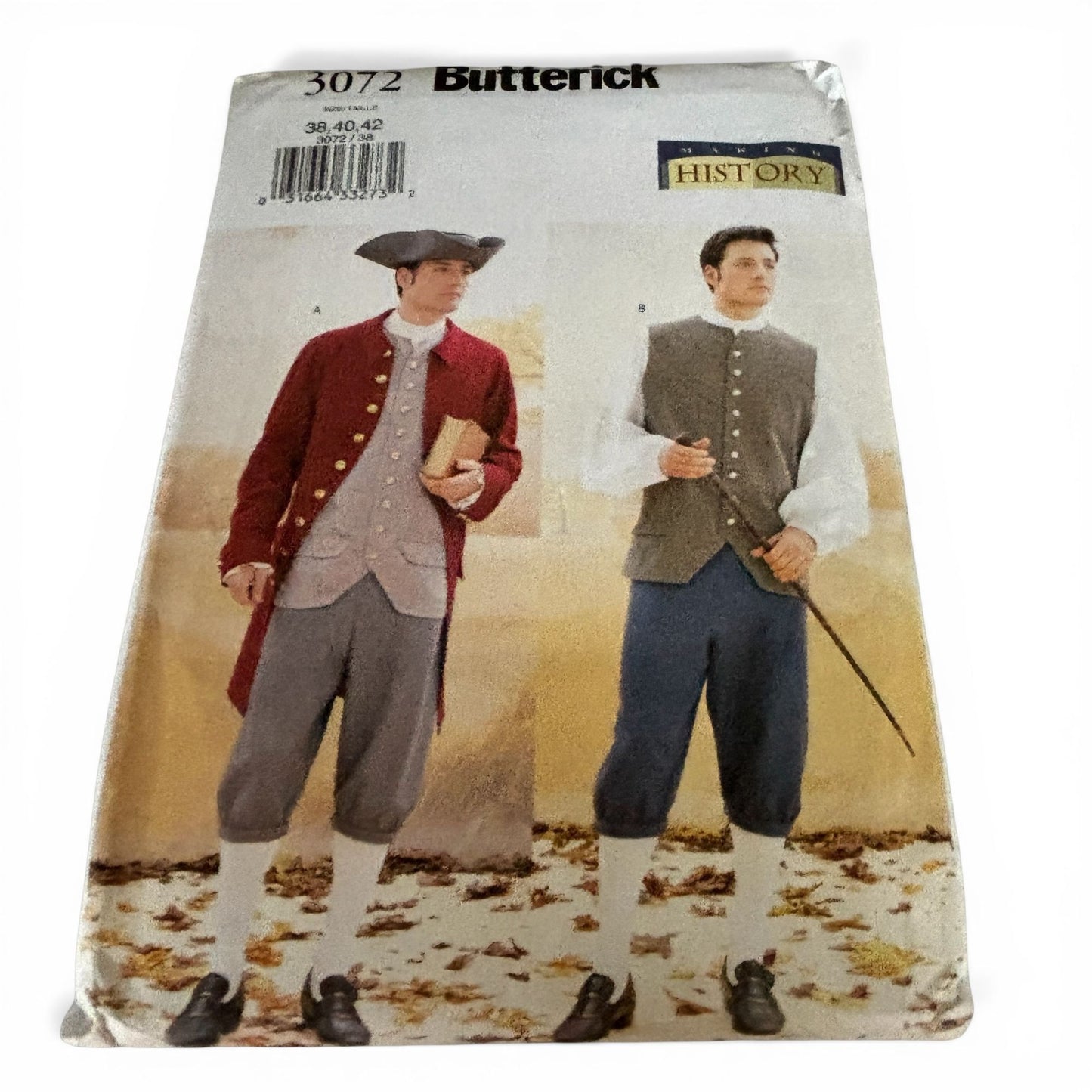 Butterick Sewing Pattern 3072 Revolutionary War Costume Colonial 38 40 42 Uncut