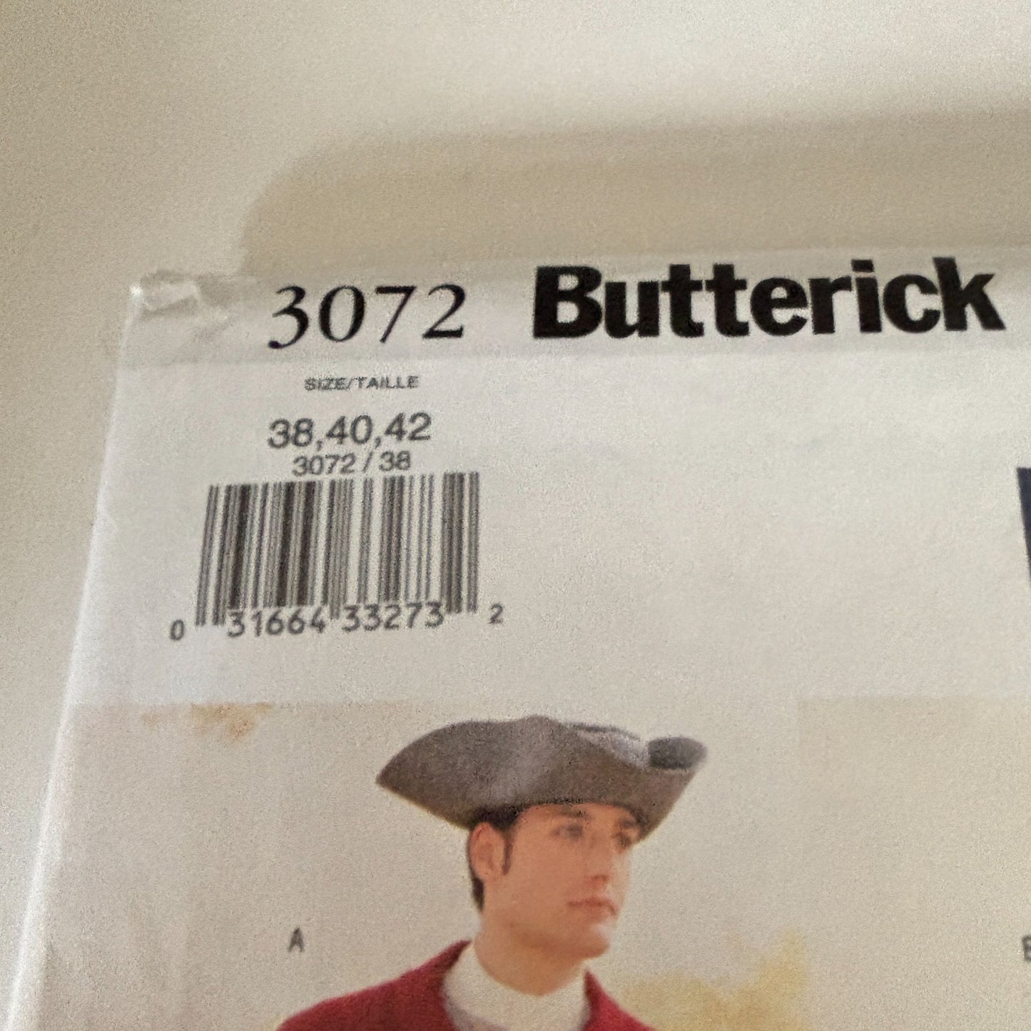 Butterick Sewing Pattern 3072 Revolutionary War Costume Colonial 38 40 42 Uncut
