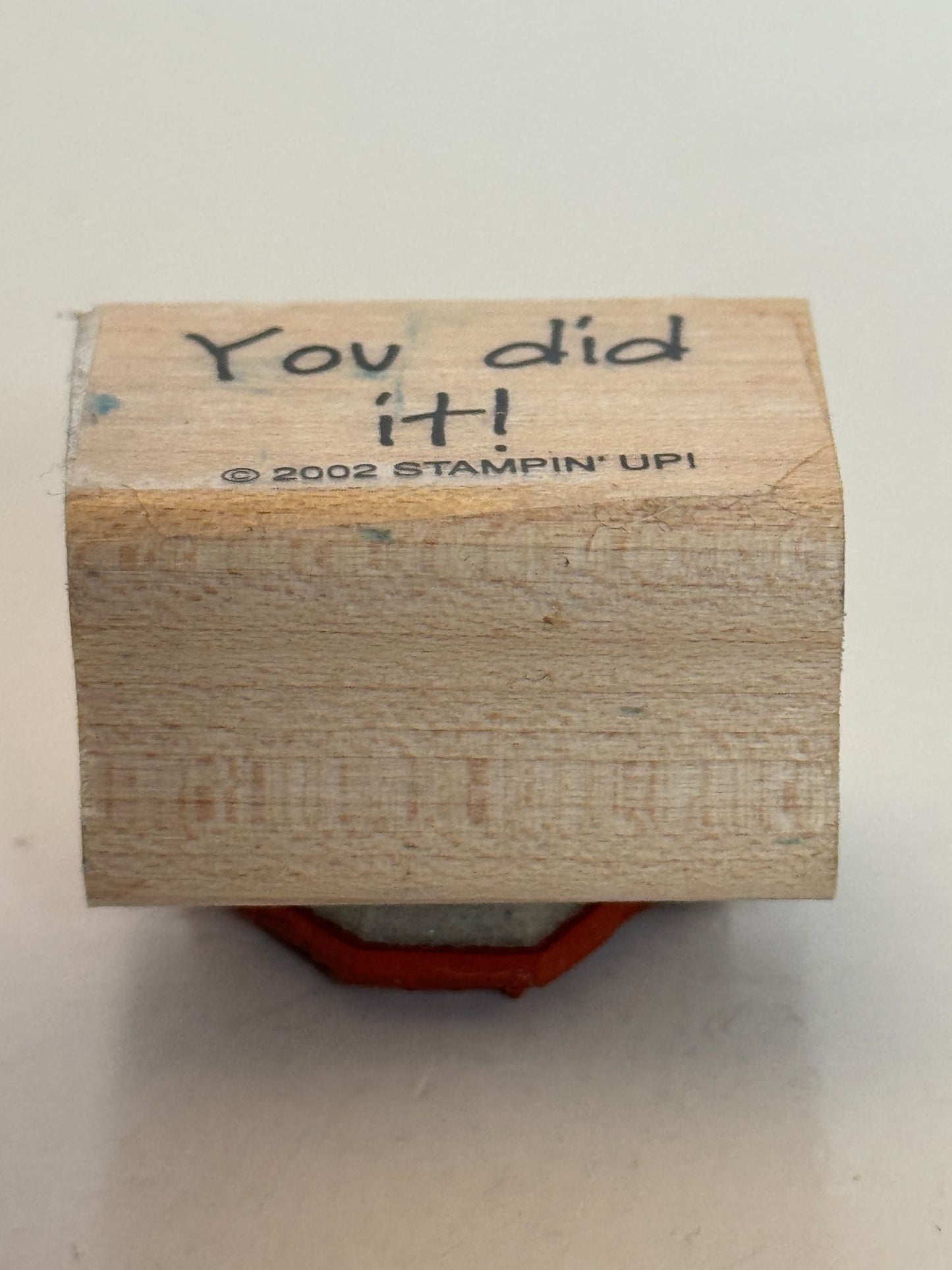 Stampin Up Wood Rubber Stamp You Did It Congratulations Card Making Sentiment