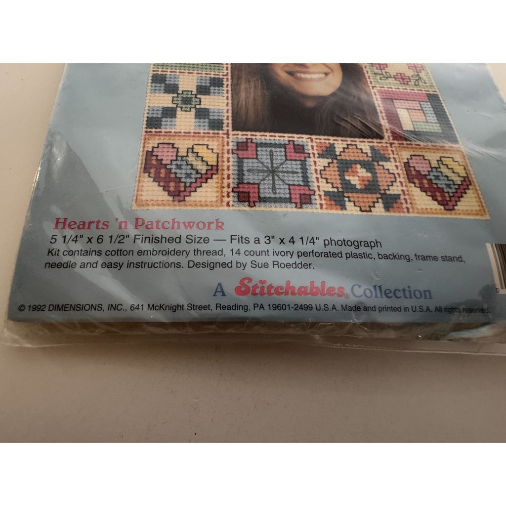 Stitchables Counted Cross Stitch Kit Hearts N Patchwork Picture Frame Dimensions