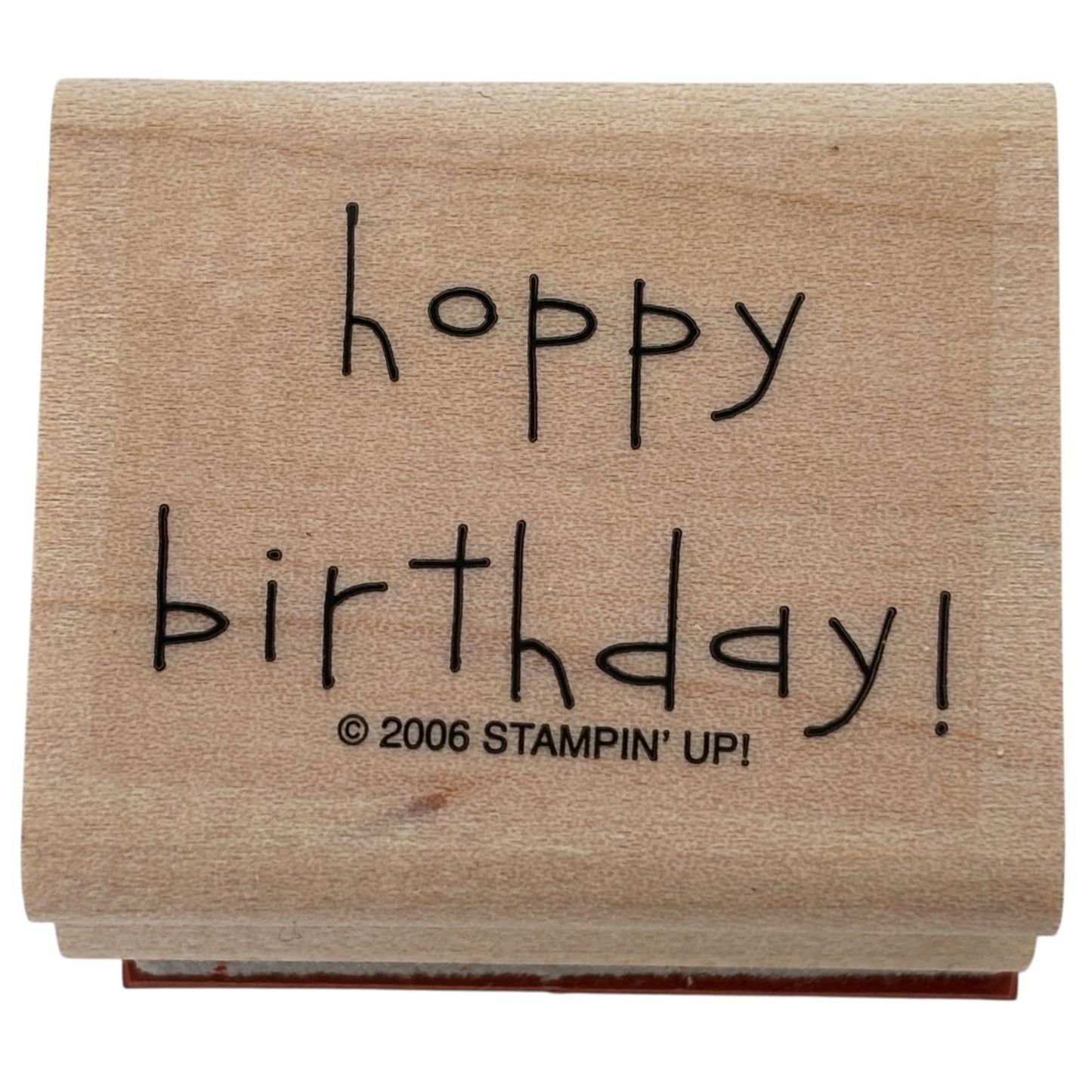 Stampin Up Rubber Stamp Frog Pun Happy Hoppy Birthday Card Making Word Sentiment