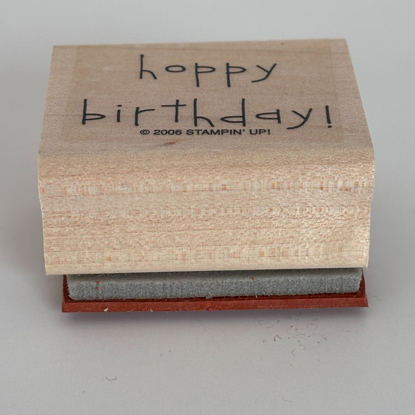 Stampin Up Rubber Stamp Frog Pun Happy Hoppy Birthday Card Making Word Sentiment