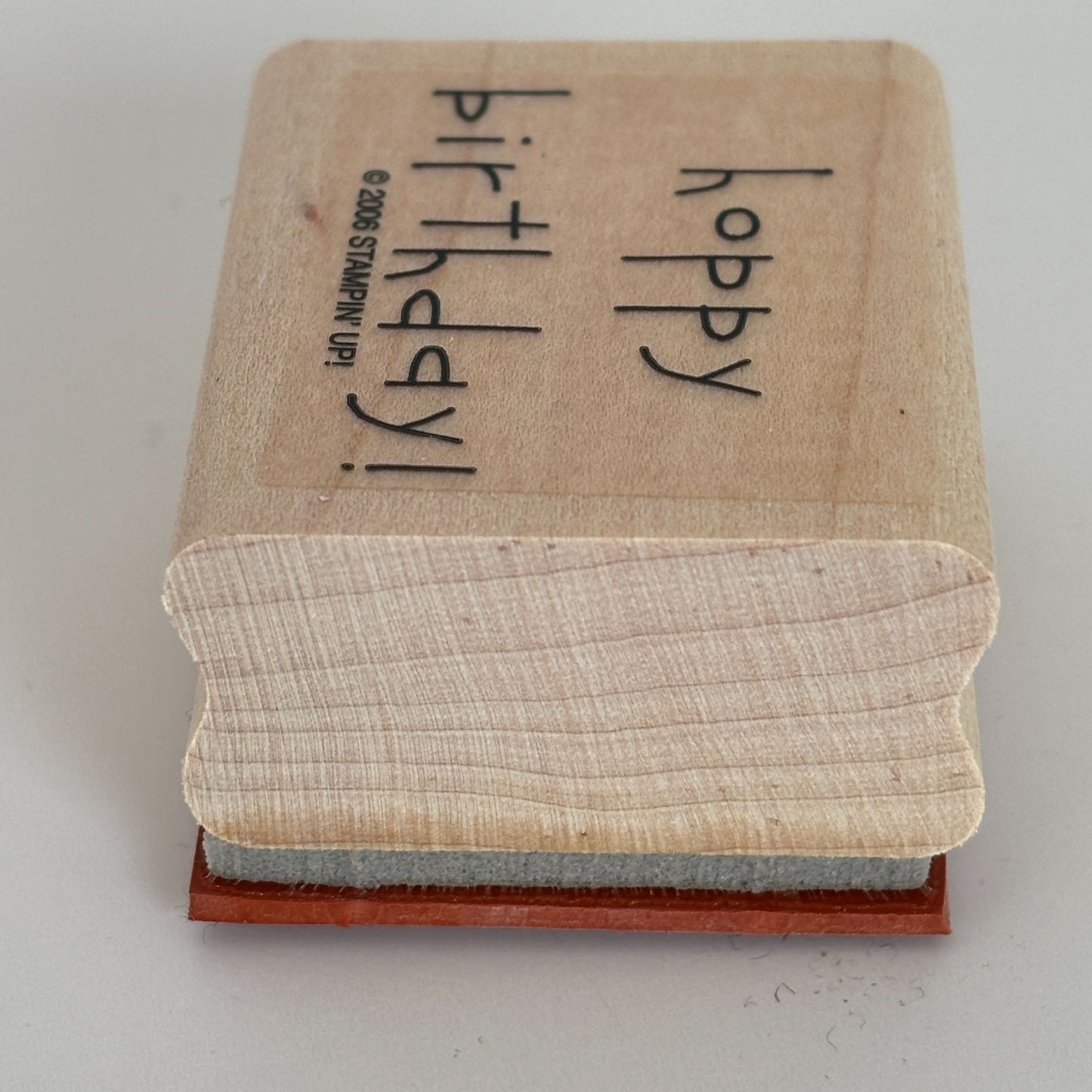 Stampin Up Rubber Stamp Frog Pun Happy Hoppy Birthday Card Making Word Sentiment