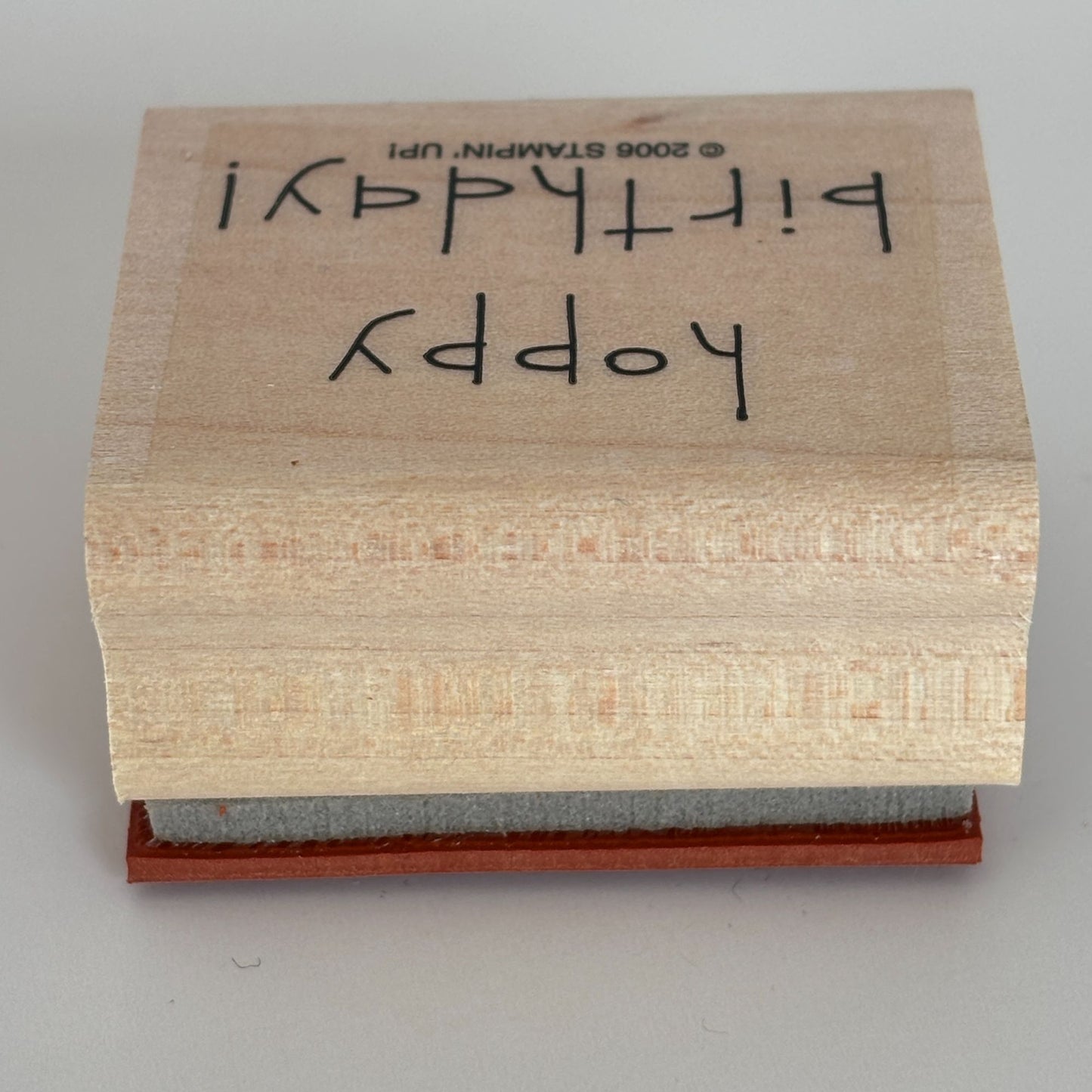 Stampin Up Rubber Stamp Frog Pun Happy Hoppy Birthday Card Making Word Sentiment