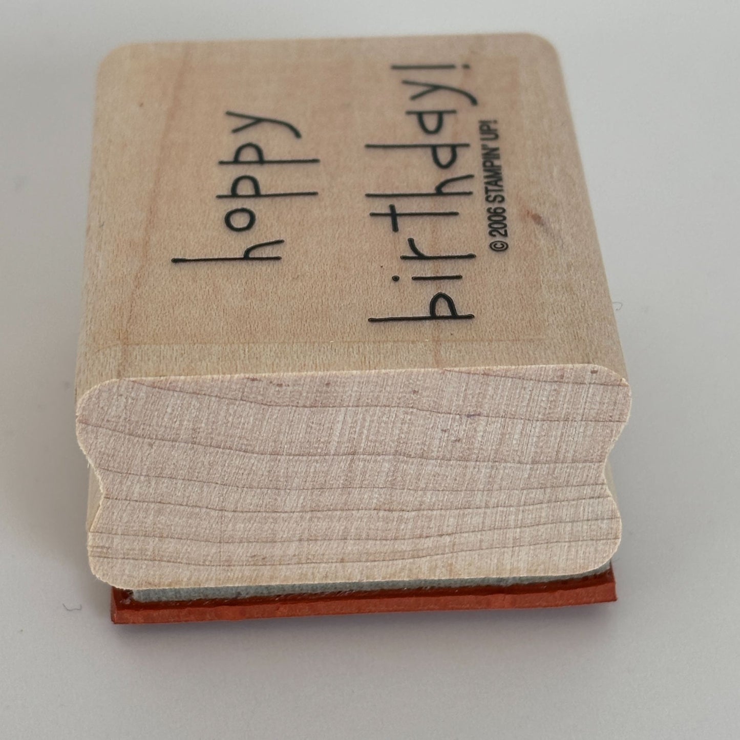 Stampin Up Rubber Stamp Frog Pun Happy Hoppy Birthday Card Making Word Sentiment