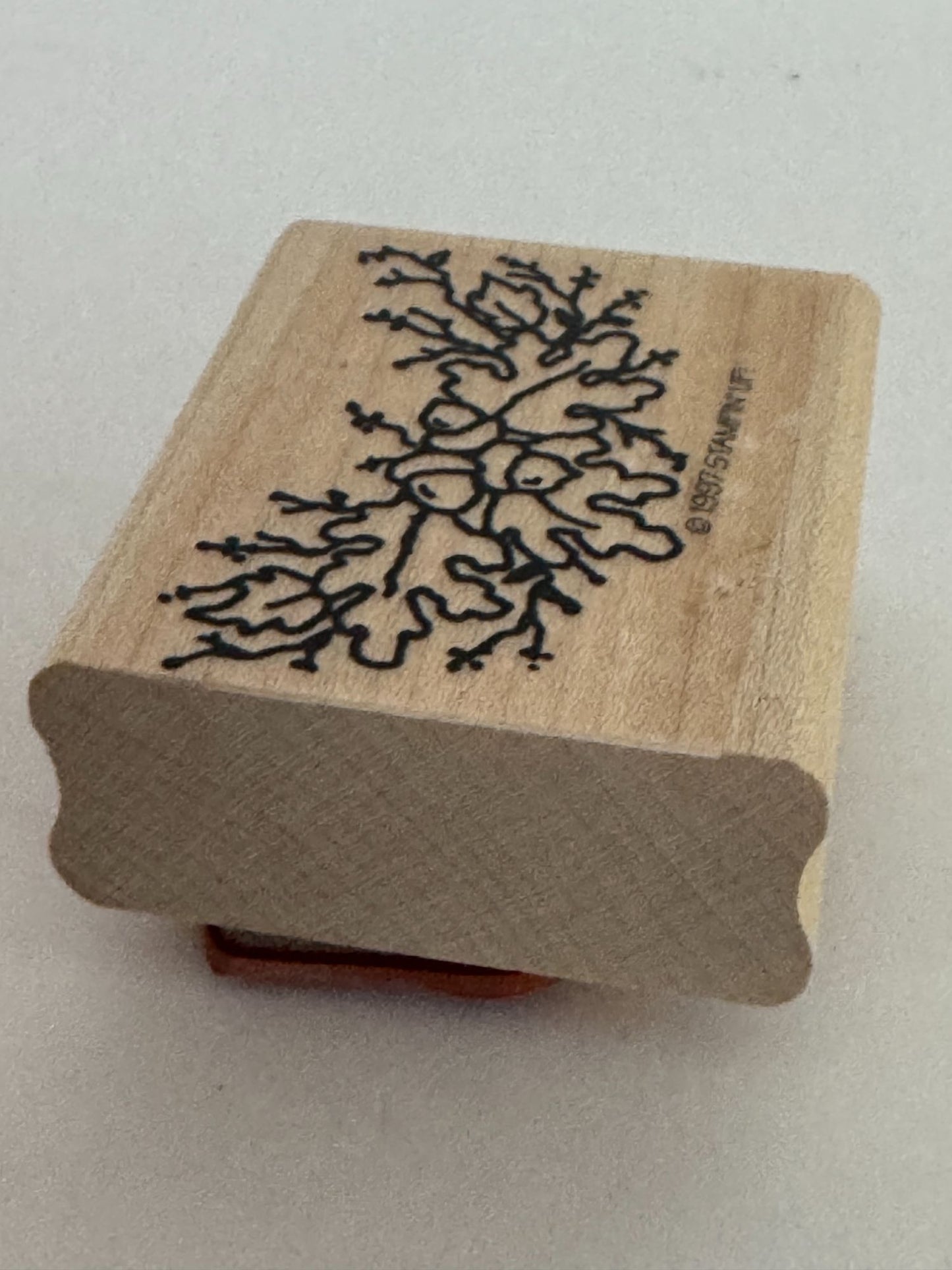 Stampin Up Rubber Stamp Acorn Oak Leaves Leaf Branch Fall Nature Card Making
