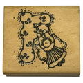 Hooks Lines and Inkers Rubber Stamp Alphabet Letter F Country Angel Card Making